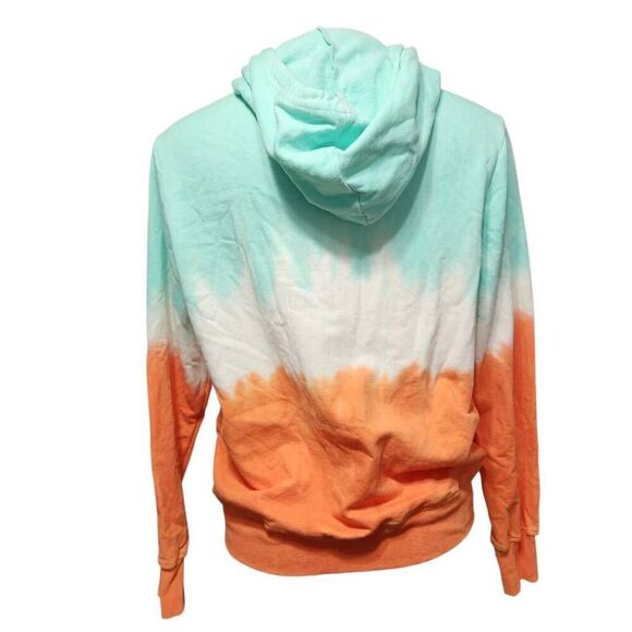 No Boundaries soft tie dye full zip hoodie orange green white large 11-13 - Picture 3 of 6